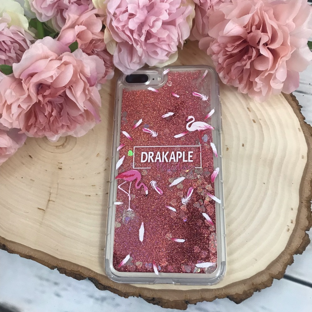 Flamingo Liquid Pink Quicksand Glitter iPhone Case - Picture 2 of 6